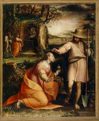Kristus viser seg for den hellige Maria Magdalena - Noli me tangere … (maleri på lerret)