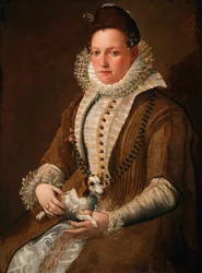 Portrett av en dame med en hund
