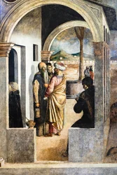 Den hellige Hieronymus#39; nattverd, ca. 1470/80 (olje på lerret)