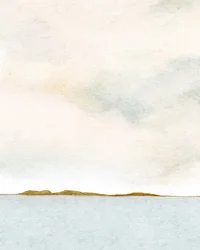 Morgenutsikt fra kaia 2, ca. 2019 (akvarell)