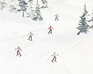 Ski i Tremblant, ca. 2023 (blandet media)