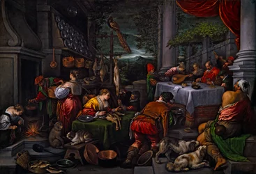 Lasarus og dykkerne, ca. 1570 (olje på lerret)