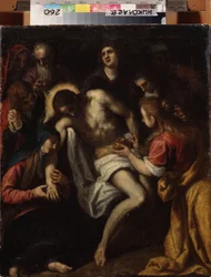 ""La deploration du christ"" (Klagen) Maleri av Leandro Bassano (1557-1622) Regionalt Wereshchagin Art Museum, Mykolaiv Ukraina