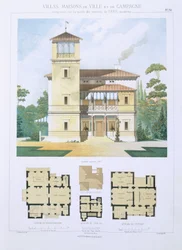 Design fra 'Town and Country Houses Based on the Modern Houses of Paris', ca. 1864