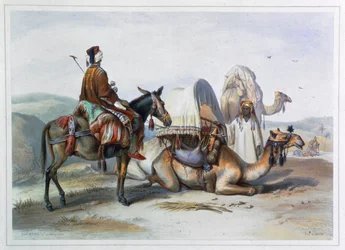 Kafila med en kamel som bærer en hodesh, 1848