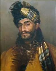 Pathan sowar, 25. kavaleri (Frontier Force), ca. 1908 (olje på lerret)