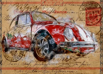 Postkort med klassisk Beetle