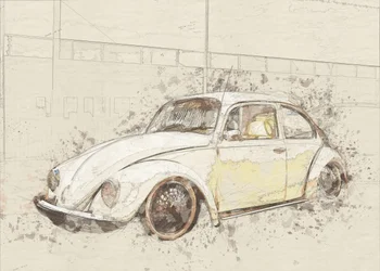 Skisse av en klassisk Beetle