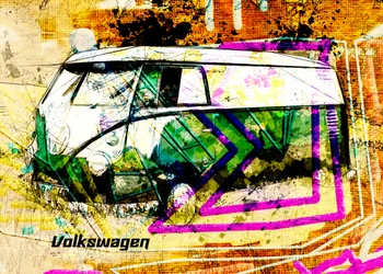 Fargerik grunge-buss