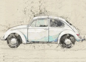 Skisse av en klassisk Beetle