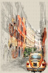 Skisse av Vintage Car City