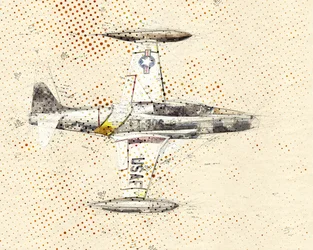Vintage Jet-tegning