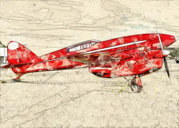 Vintage rødt propellfly