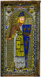Representasjon av emaljebildet til Geoffrey V på graven hans ved Le Mans katedral, 1849.