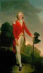 Portrett av Aubrey, jarl av Burford, iført uniformen til en kaptein på 34. fot