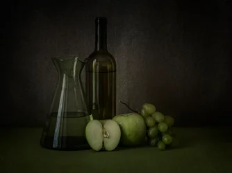 Stemningsfullt grønt stilleben
