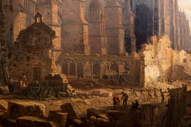 Ryddingen av St. Andrews katedral, detalj. 1865 (olje på lerret)