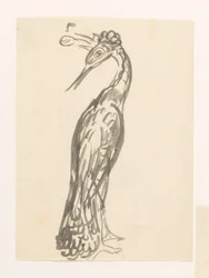 Heron med hodet vendt bakover