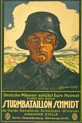 Stormbataljon Schmidt; Tyske menn øser hjemlandet ditt! Gå inn i ... puben. Berlin, 1917