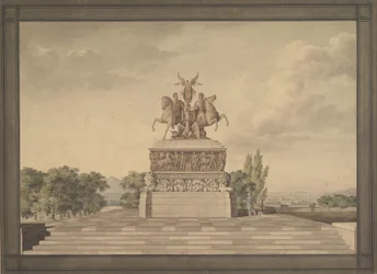 Design for et monument over seieren av Waterloo recto..., 1815.