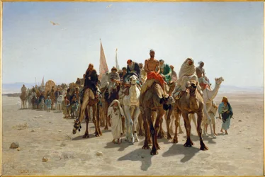 Pilegrimer på vei til Mekka (olje på lerret)