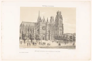 Utsikt over Orleans katedral (nordsiden) Côté septentrional de la cathédrale à Orléans (tittel på objekt) Contemporary France (serietittel) La France de nos jours (serietittel på objekt)