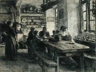 Figurer i et kjøkkeninteriør