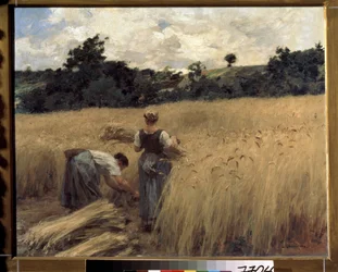 Høstmennene. (Reapers). Maleri av Leon Augustin Lhermitte (1844-1925). Fransk kunst, realisme. Pushkin Museum of Fine Arts, Moskva