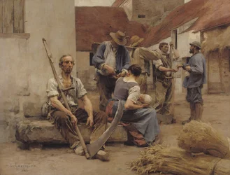 Betaling til innhøstingsarbeiderne, 1882
