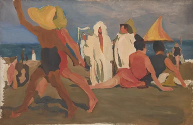 Badende på Lido, Venezia Serge Diaghilev og Vaslav Nijinsky på stranden