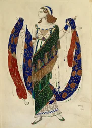 Kostymedesign for en danser fra "Cleopatra", 1910