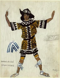 Kostymedesign for balletten Daphnis et Chloé av M. Ravel, 1912