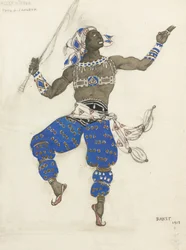 Kostymedesign for balletten Oriental Fantasy Ballet Hindu, 1913