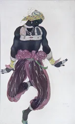 Kostymedesign for balletten Sheherazade av N. Rimsky-Korsakov, 1910
