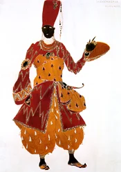 Eunuch kostymedesign for balletten Scheherazade, 1910