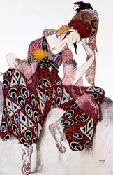 Iskander, kostymedesign for balletten La Peri musikk av Paul Dukas, c1913