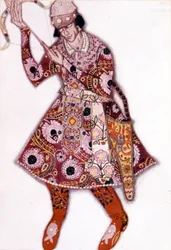 Léon Baksts kostyme til «The Fire Bird» av Stravinsky på Paris Opera, juni 1910