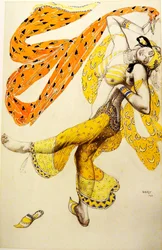 Odalisque. Kostymedesign for balletten Sheherazade av N. Rimsky-Korsakov, 1910