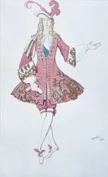 Side de la prinsesse. Kostymedesign for balletten Sleeping Beauty av P. Tchaikovsky, 1916