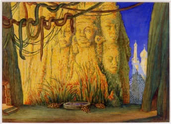 Scenedesign for Ballet Blue God av R. Hahn, 1911