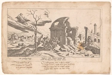 Jupiter ser skaden gjort av Phaetons fall Le Fable de Calisto (serietittel) Myth of Callisto (serietittel)