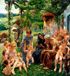 Kvelden, høyre panel fra triptyket «Den gylne tidsalder», 1901