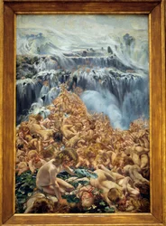 Isbreen, fjellbekken. Venstre del av triptyket «Bekken», 1890-1899. Mål 2,05 x 1,27 m. Brussel, Det kongelige kunstmuseet