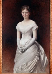 Portrett av Mademoiselle de Noille Maleri av Leon Joseph Bonnat (1833-1922) 1884 Tours, Museum of Fine Arts
