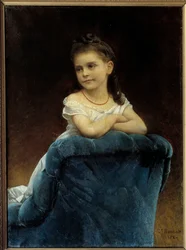 Portrett av frøken Franchetti-maleri av Leon Bonnat (1833-1922) 1877 Søn. 0,89x0,65 m Bayonne, Bonnat-museet