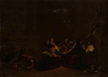 Pashur slår Jeremia i tempelet, ca. 1648 (olje på panel)