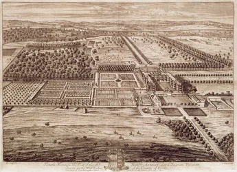 Prospekt av Temple Newsam House fra øst, gravert av Jan Kip (ca. 1652-1722) 1702 (gravering)