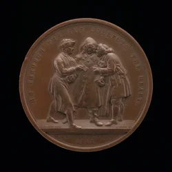 Canvassing for Votes sentral scene fra et maleri av William Hogarth [revers], 1848.