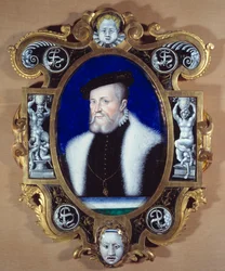 Portrett av Anne de Montmorency Connetable (1493-1567). Maleri av Leonard Limosin (1505-1577)