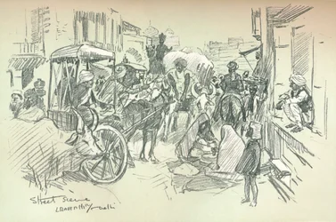 En gatescene i Delhi, c1903